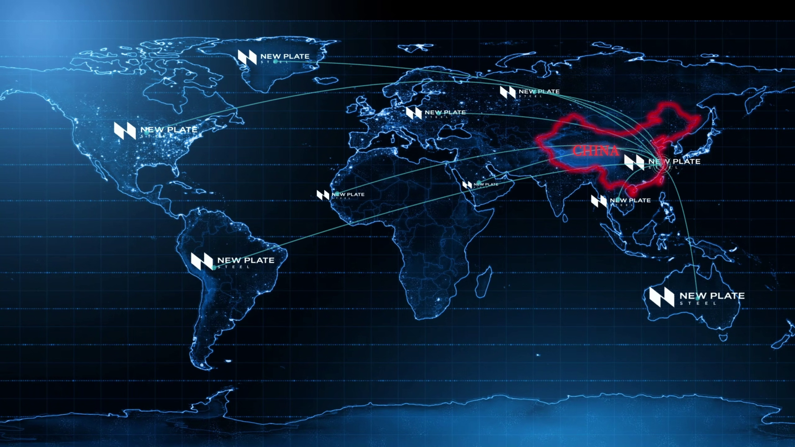 New Plate Steel global export network map supplied by the customer